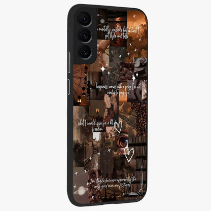 Bittersweet Aesthetic Chaos Glass Case upright view showcasing bold artistic chaos design with modern aesthetic style.