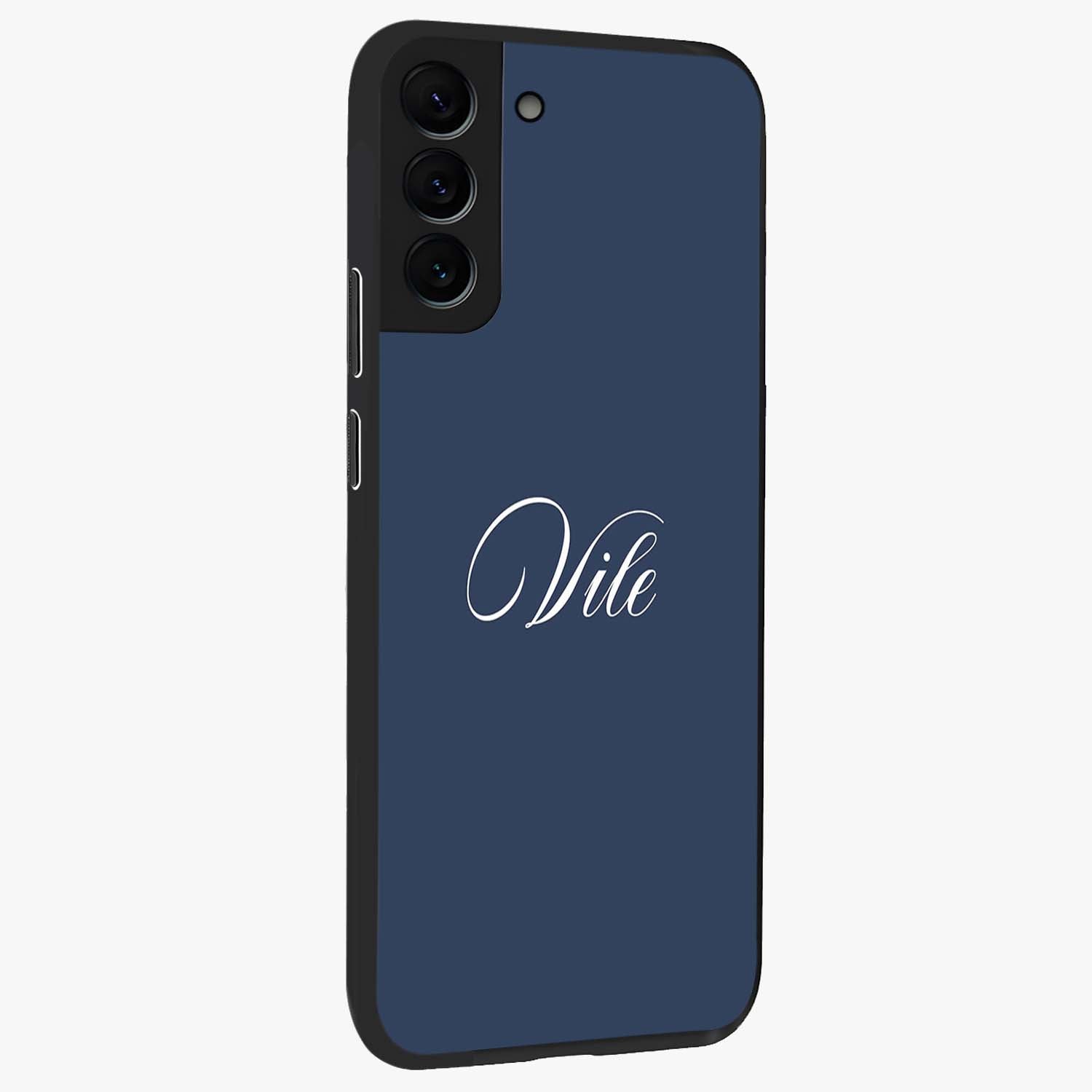 Blue Vintage Floral Pattern Glass Case displayed in angled mockup highlighting classic blue floral pattern and retro aesthetic design.