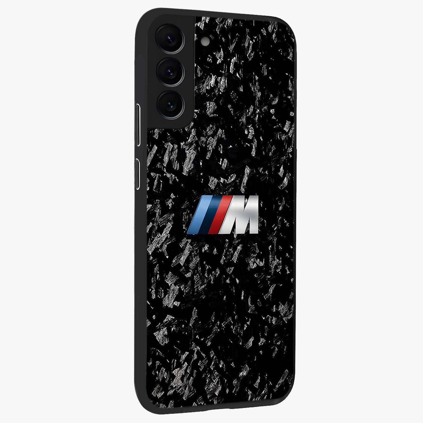 Carbon Speed Mark Glass Case upright view showcasing modern carbon speed graphic with bold automotive theme.