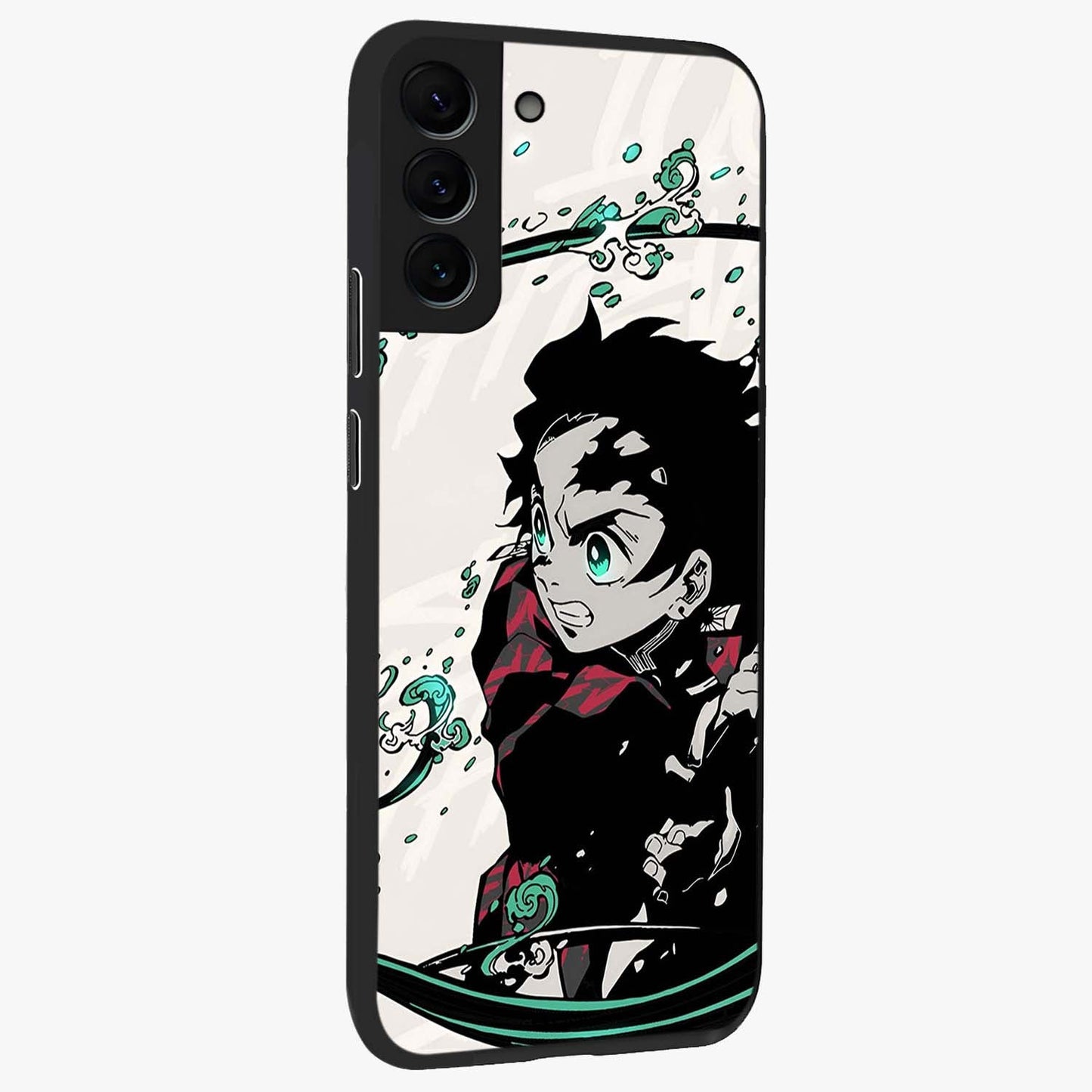 Demon Slayer Glass Case upright view showcasing powerful anime artwork with intense warrior theme.