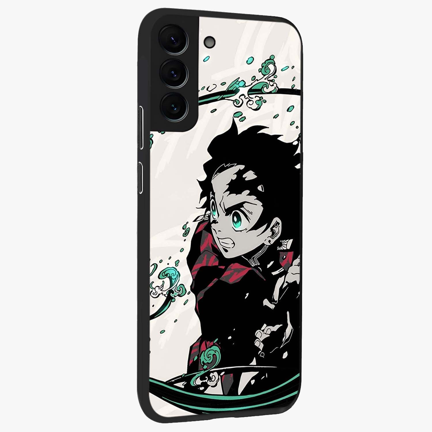 Demon Slayer Glass Case upright view showcasing powerful anime artwork with intense warrior theme.
