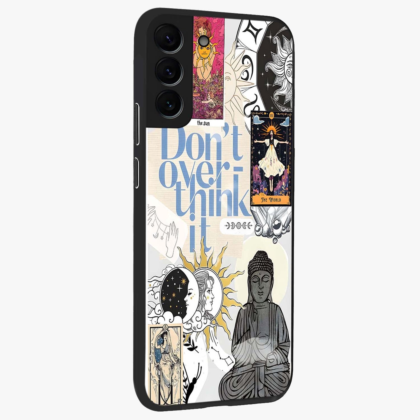 Ethereal Thoughts Glass Case upright view showcasing delicate artistic composition with peaceful dreamy theme.