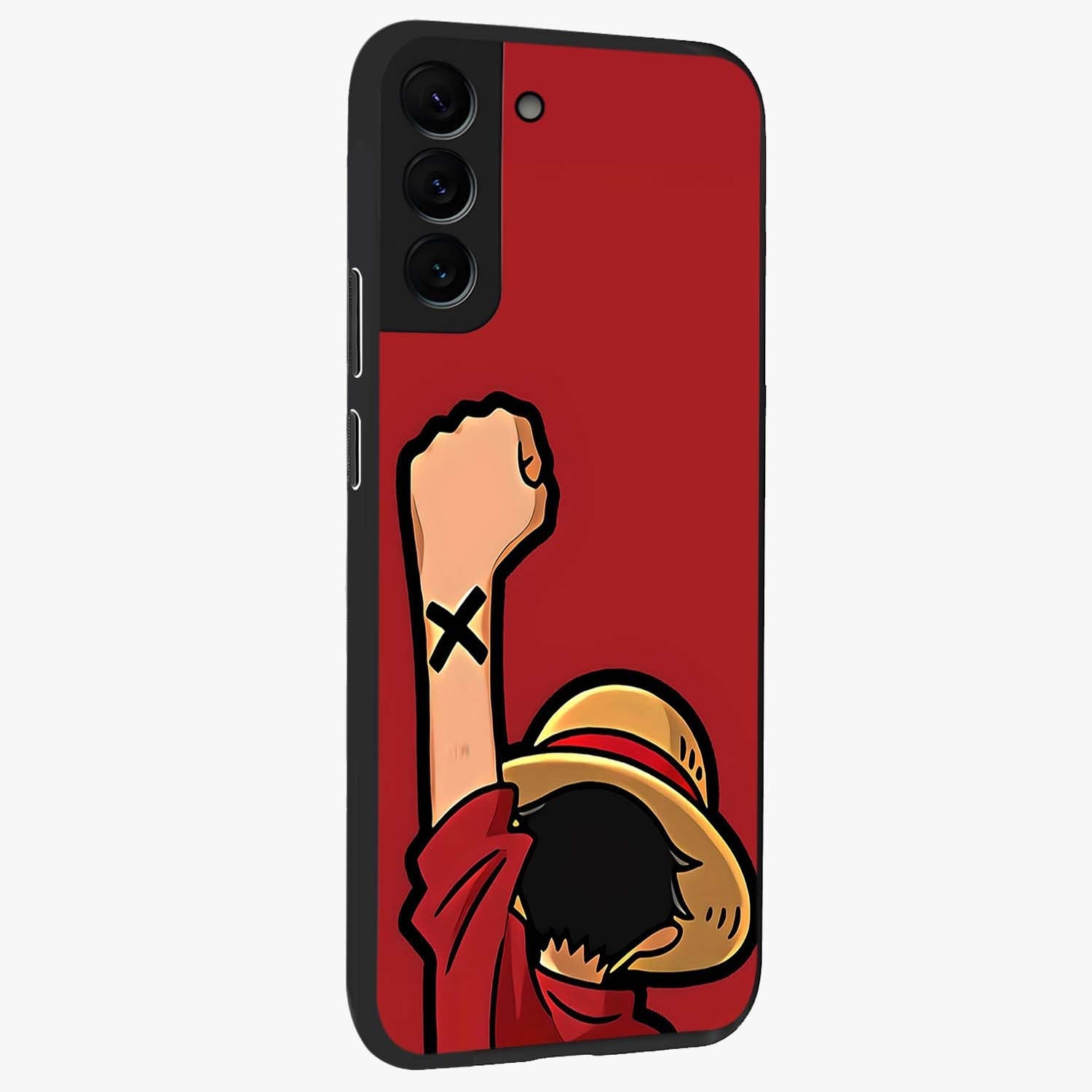 Luffy X Spirit Glass Case upright view showcasing striking anime artwork with adventurous character theme.