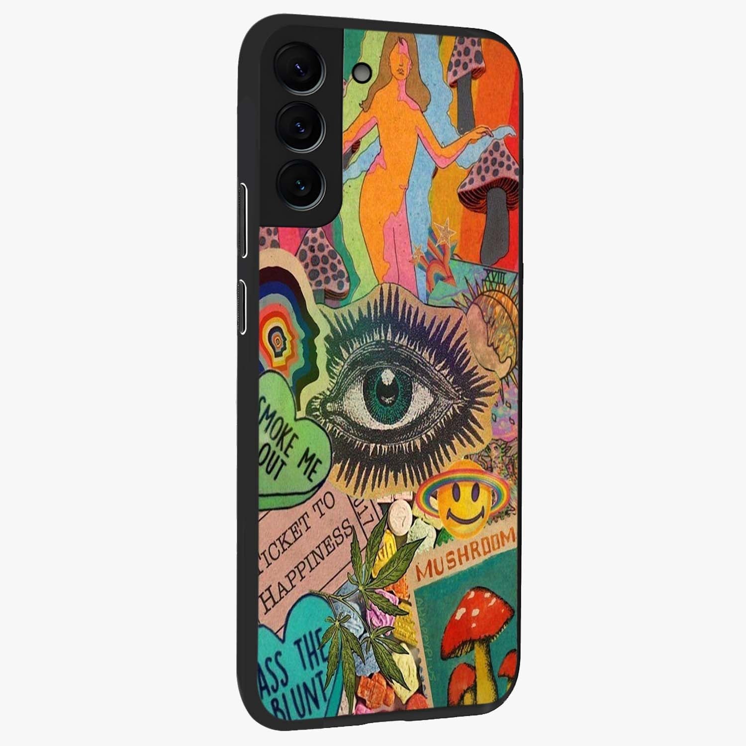 Mystic Eye Wonderland Glass Case upright view showcasing symbolic eye artwork with mysterious fantasy theme.