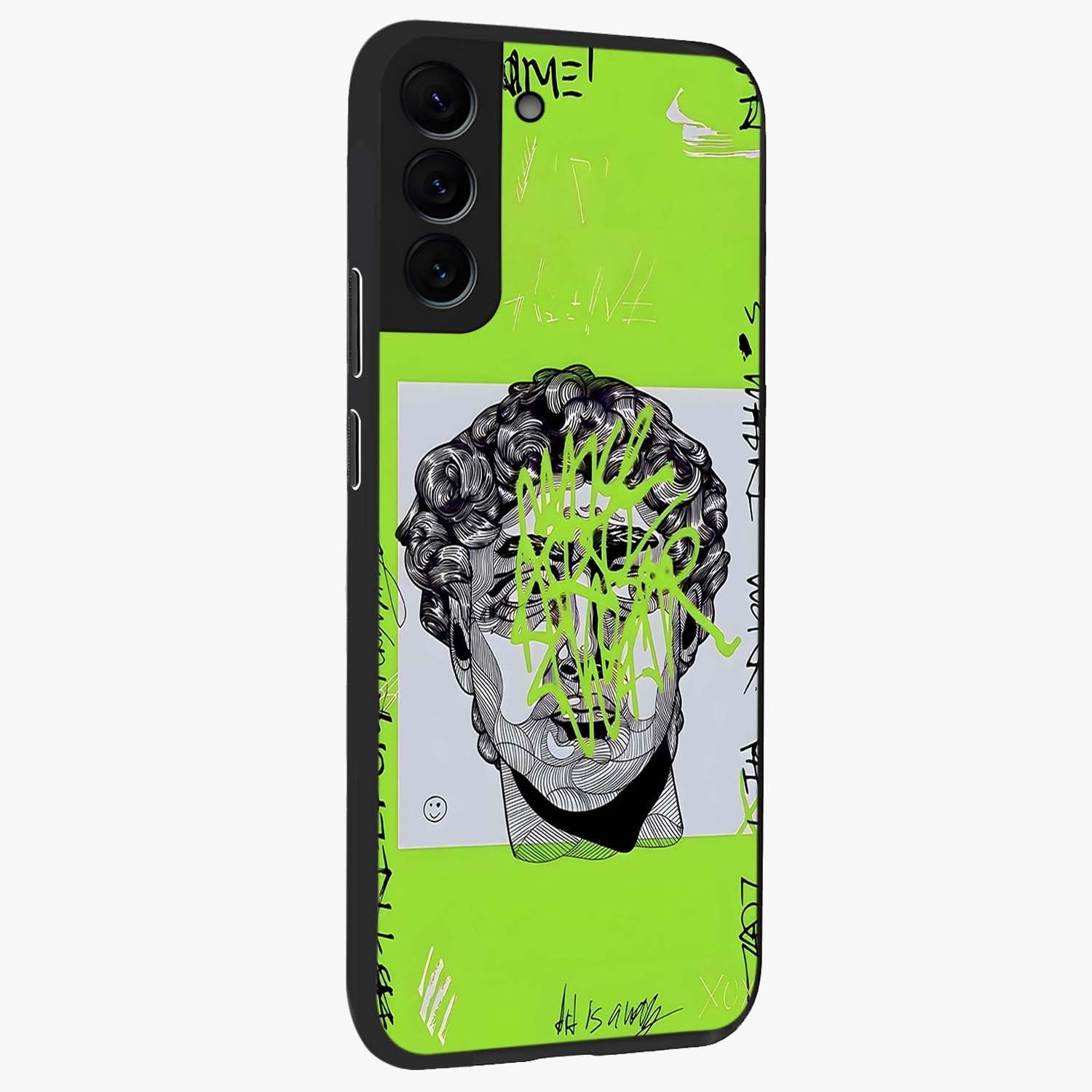 Neo Graffiti Rebellion Glass Case upright view showcasing colorful graffiti artwork with bold modern street style.
