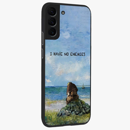 Peace Beyond War Glass Case upright view showcasing powerful peace symbol artwork with inspirational theme.