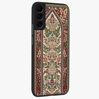 Persian Inspired Glass Case upright view showcasing decorative Persian artwork with rich heritage theme.