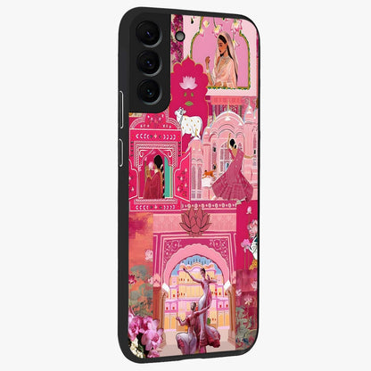 Pink Palace Muse Glass Case upright view showcasing artistic palace artwork with graceful royal theme.