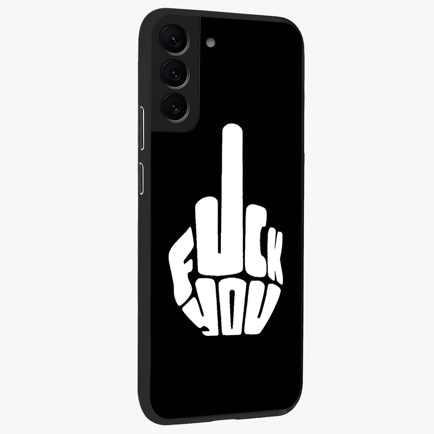 Rebel Mode On Glass Case upright view showcasing striking statement artwork with bold rebellious theme.