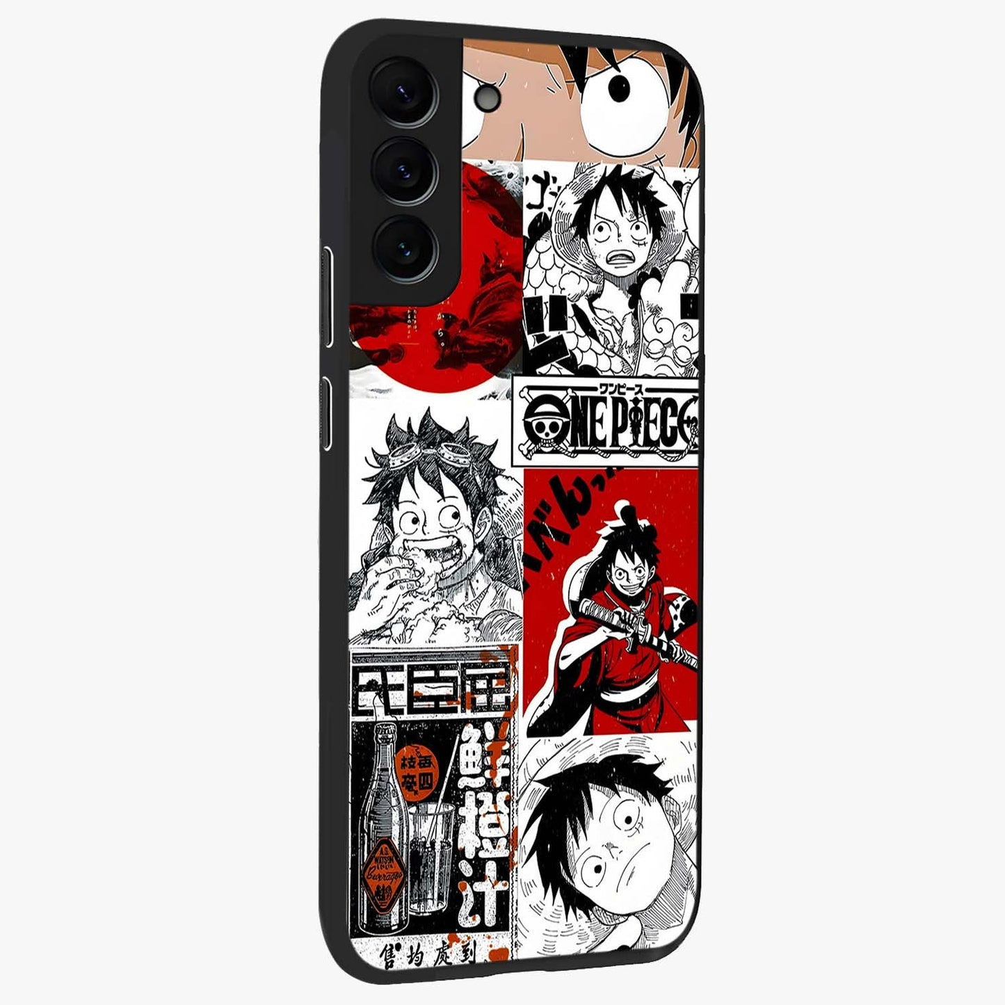 Strawhat Chaos Panels Glass Case upright view showcasing energetic anime artwork with bold adventure theme.