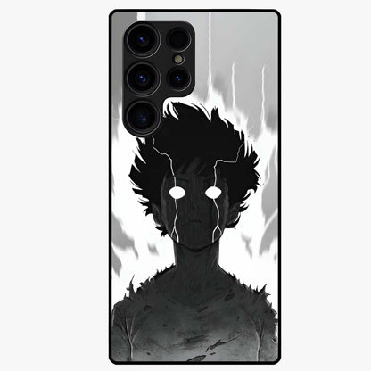 Awakened Inner Rage Glass Case showing flat back view with intense artistic artwork and glossy glass finish.