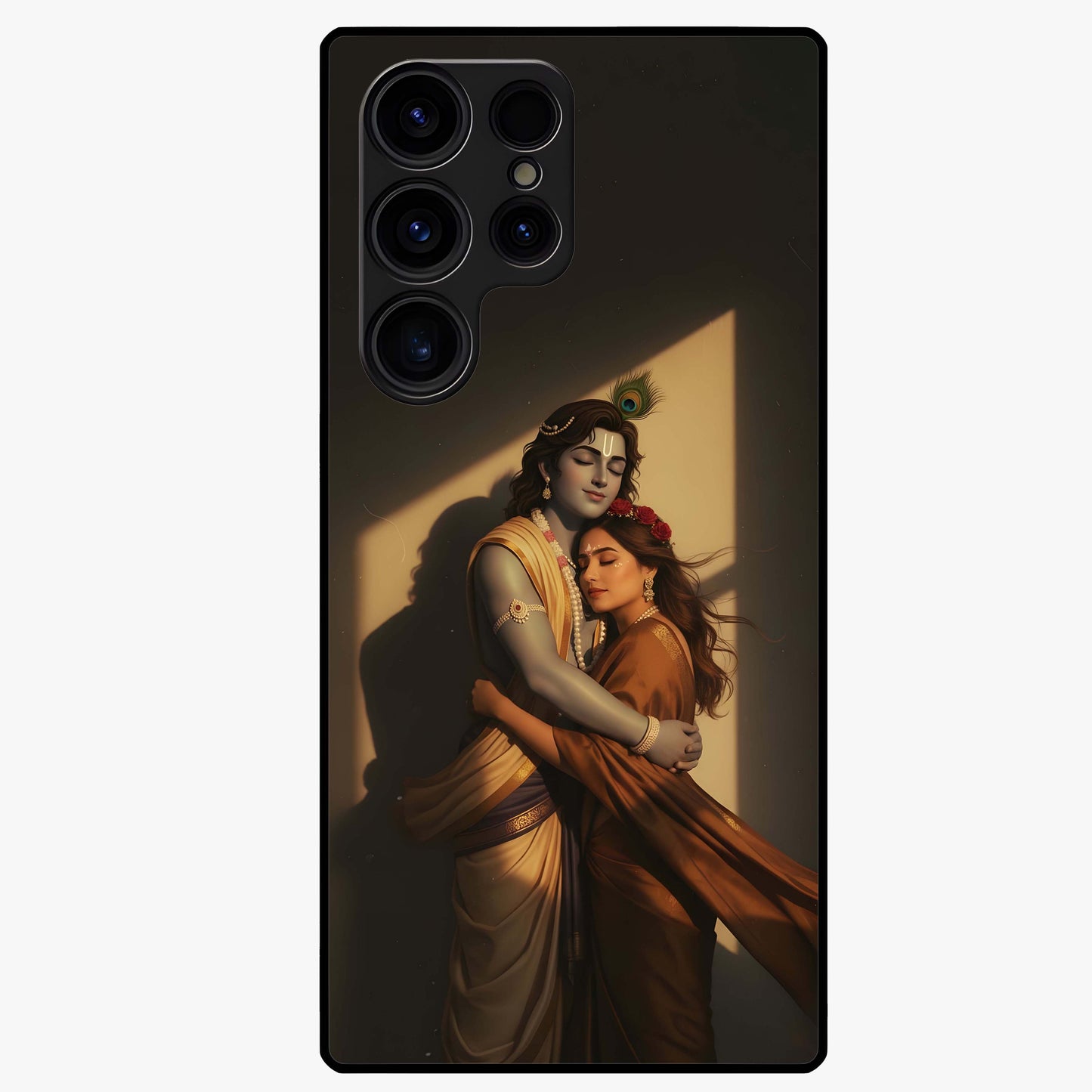 Divine Eternal Love Glass Case showing flat back view with spiritual love themed artwork and glossy glass finish.