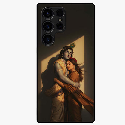Divine Eternal Love Glass Case showing flat back view with spiritual love themed artwork and glossy glass finish.