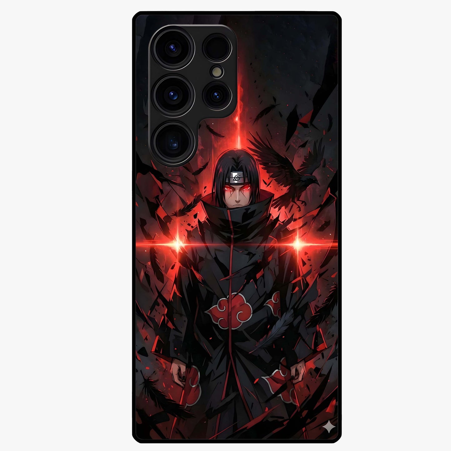 Focus Mode On Glass Case showing flat back view with bold motivational typography design and glossy glass finish.