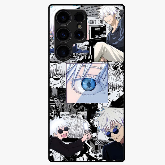 Infinity Sorcerer Chaos Glass Case showing flat back view with mystical sorcerer themed artwork and glossy glass finish.