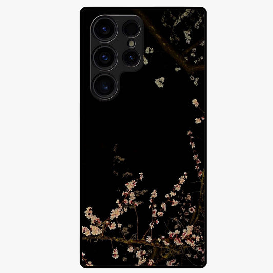 Petal Moon Light With Custom Name Glass Case showing flat back view with floral moonlight artwork and personalized name design.