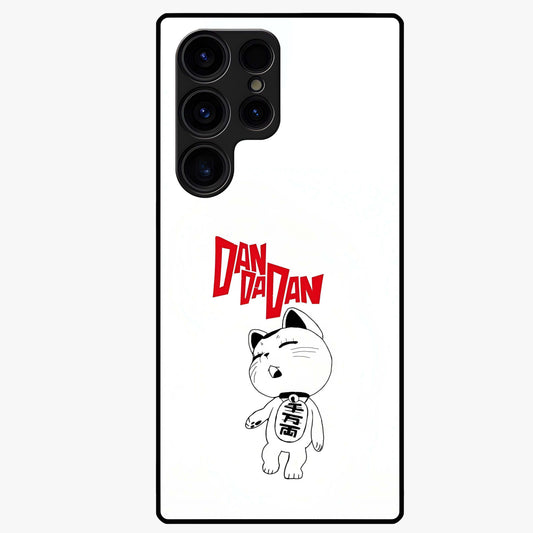 Playful Spirit Charm Glass Case showing flat back view with cheerful charm themed artwork and glossy glass finish.