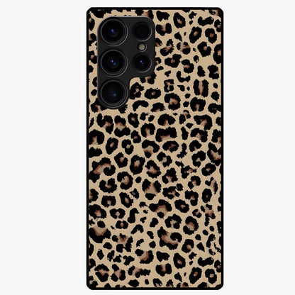 Savage Chic Pattern Glass Case showing flat back view with stylish patterned artwork and glossy glass finish.