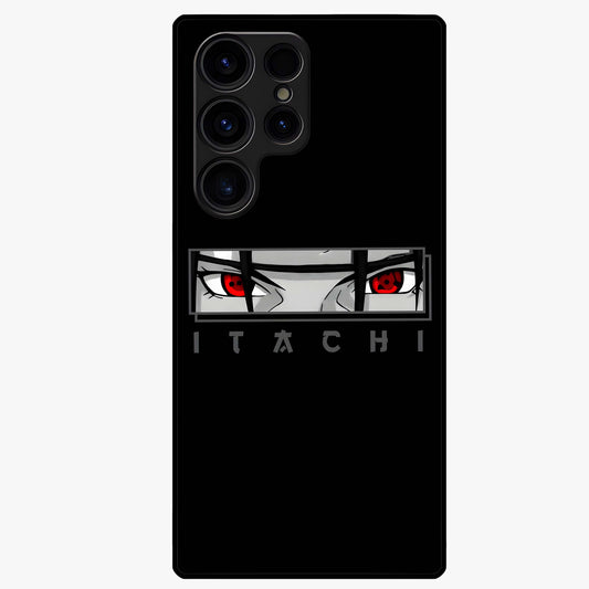 Scarlet Gaze Dominance Glass Case showing flat back view with striking red themed artwork and glossy glass finish.
