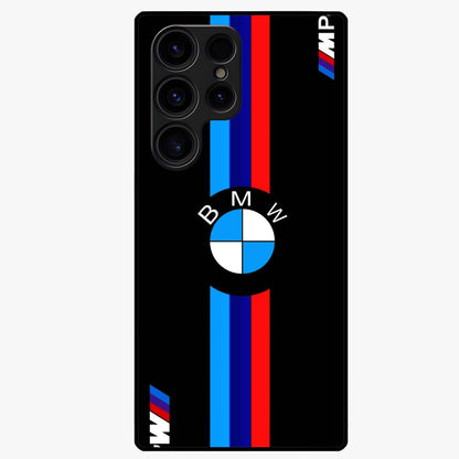 Turbo BMW Beast Glass Case showing flat back view with high performance sports car artwork and glossy glass finish.