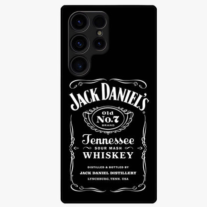 Vintage Whiskey Heritage Glass Case showing flat back view with classic whiskey inspired artwork and glossy glass finish.