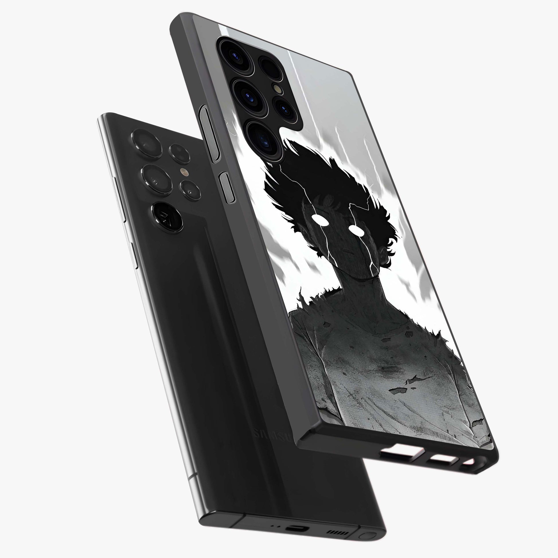 Awakened Inner Rage Glass Case displayed in angled mockup highlighting powerful graphic design and bold artistic theme.