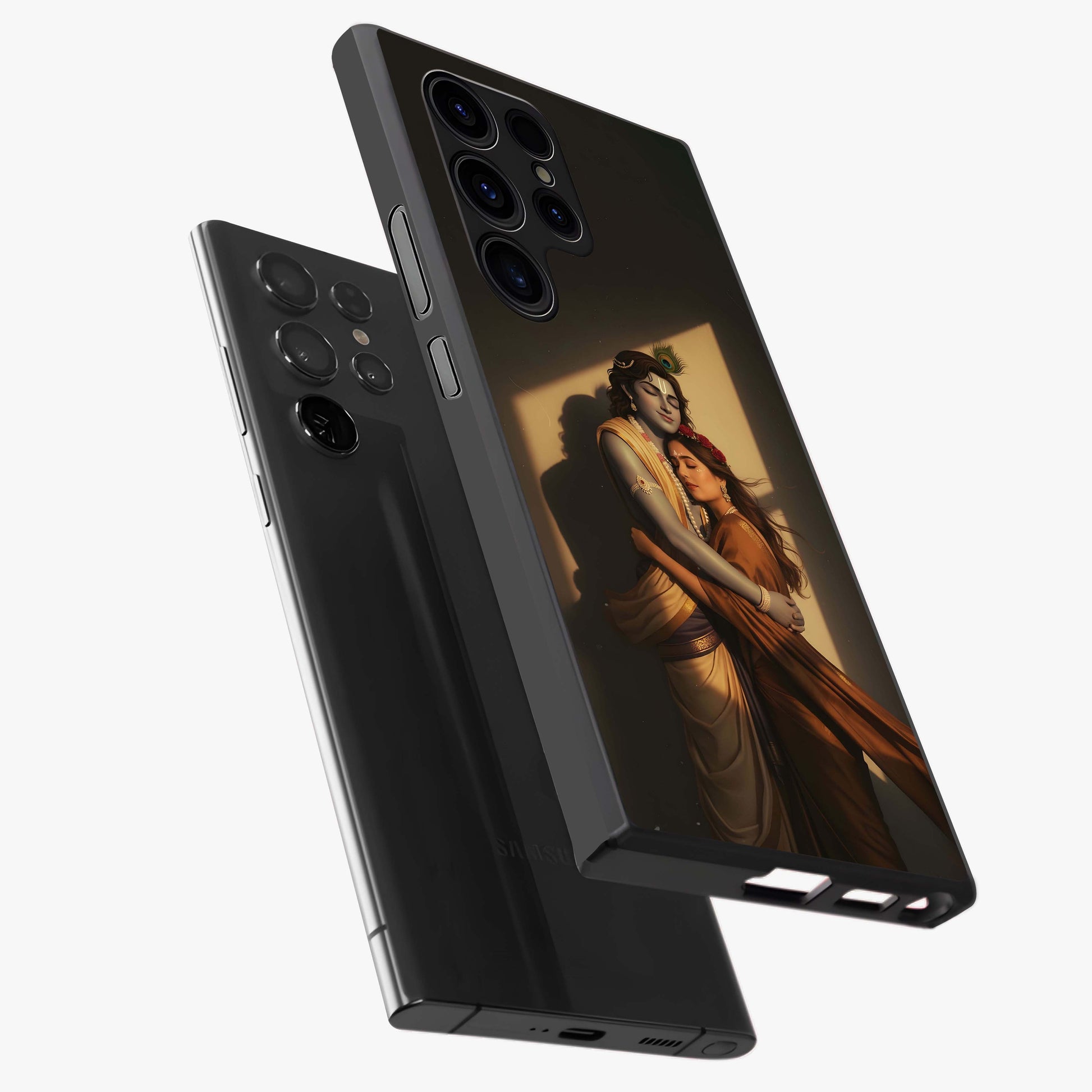 Divine Eternal Love Glass Case displayed in angled mockup highlighting elegant divine inspired design with peaceful aesthetic.