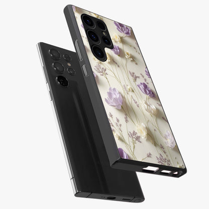 Lilac Breeze Harmony Glass Case displayed in angled mockup highlighting calm lilac breeze design with soothing aesthetic style.