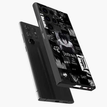 Midnight Chaos Mind Glass Case displayed in angled mockup highlighting chaotic artistic design with dramatic midnight aesthetic.