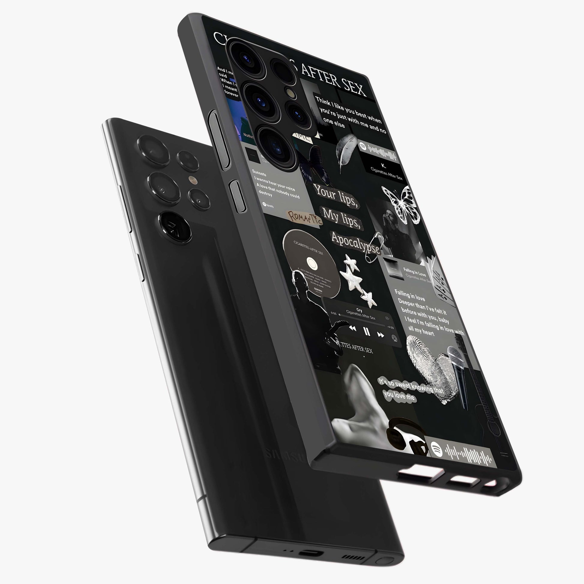 Midnight Love Echo Glass Case displayed in angled mockup highlighting elegant love inspired design with deep aesthetic style.