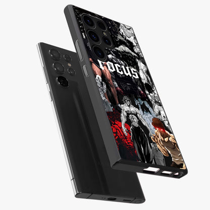 Relentless Power Focus Glass Case displayed in angled mockup highlighting bold statement design with modern aesthetic style.