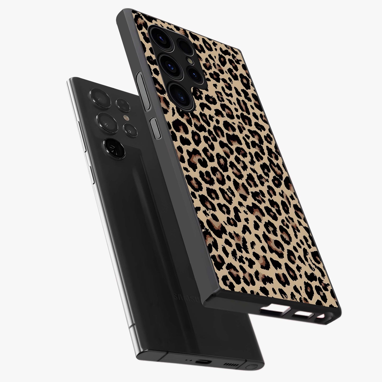Savage Chic Pattern Glass Case displayed in angled mockup highlighting bold fashion inspired design with chic aesthetic.