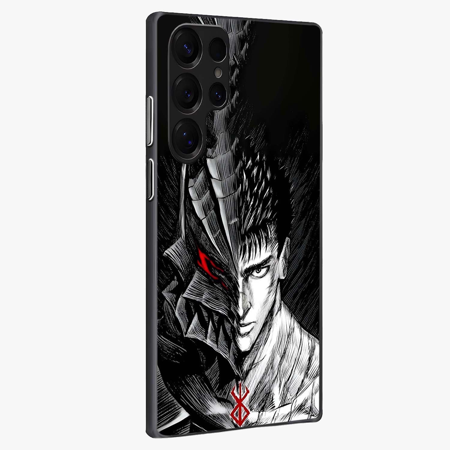 Berserker Blood Oath Glass Case upright view showcasing intense warrior aesthetic with dramatic artistic style.