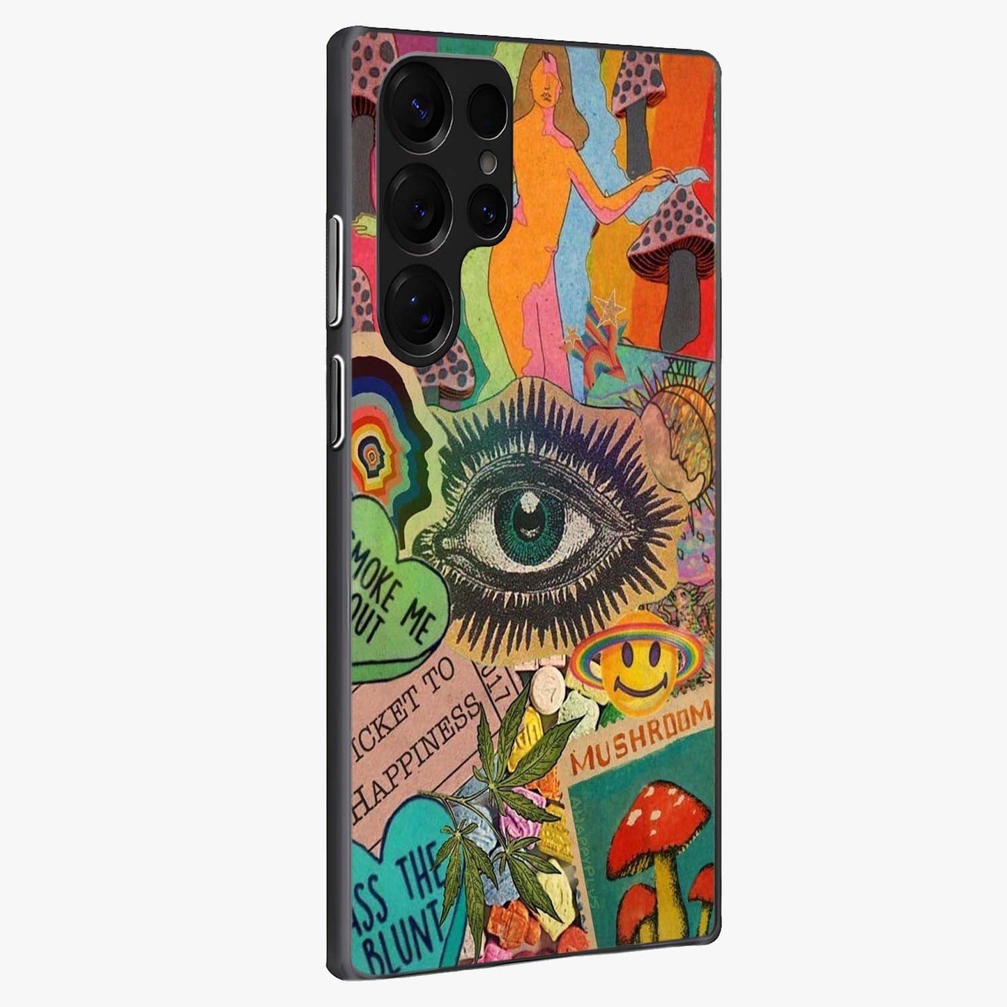 Mystic Eye Wonderland Glass Case upright view showcasing symbolic eye artwork with mysterious fantasy theme.