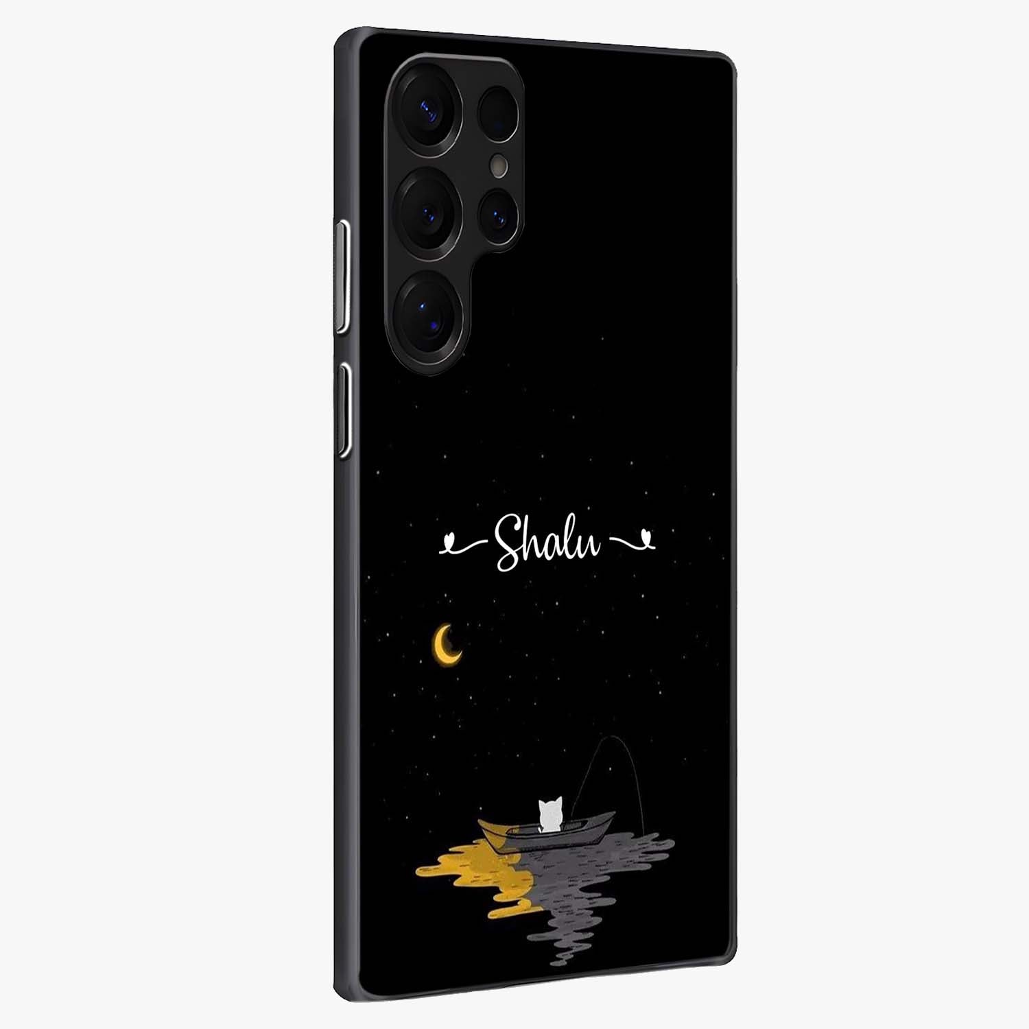 Silent Night Row Glass Case upright view showcasing tranquil night artwork with serene landscape theme.