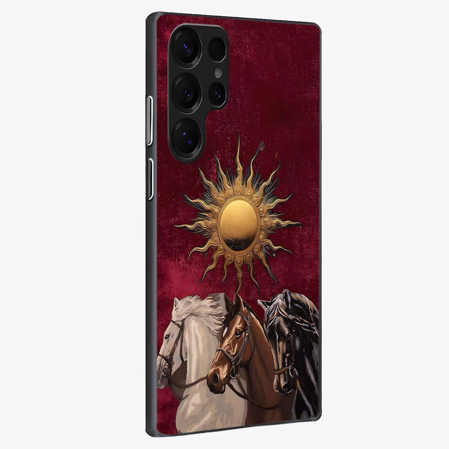 Solar Riders Glass Case upright view showcasing energetic rider artwork with bold adventure theme.