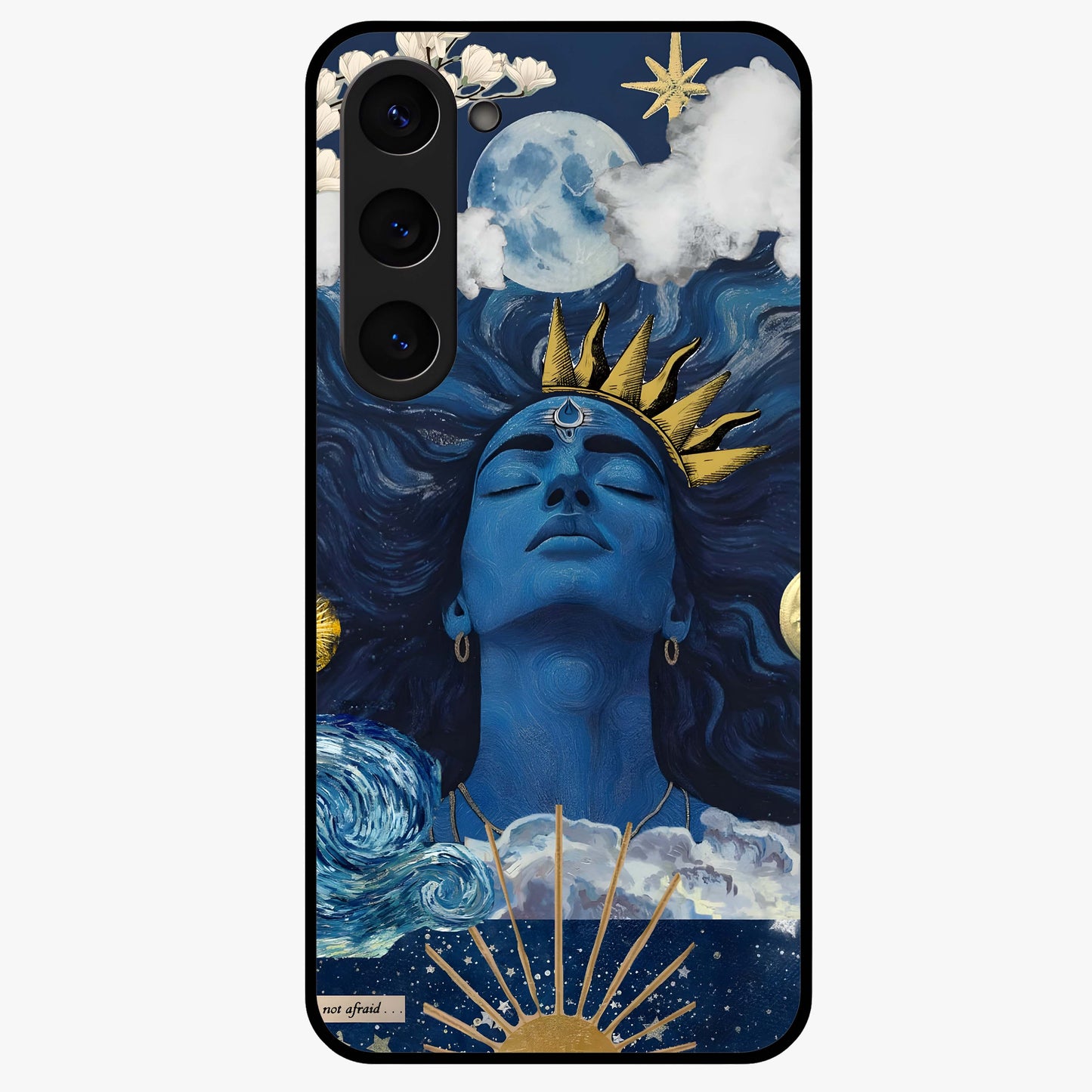 Aesthetic Lord Shiva Glass Case showing flat back view with divine Shiva artwork and glossy glass finish.