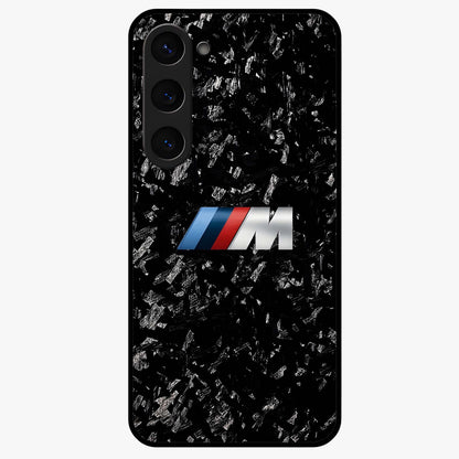 Carbon Speed Mark Glass Case showing flat back view with sporty carbon pattern artwork and glossy glass finish.