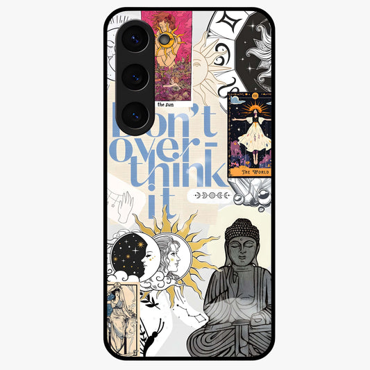 Ethereal Thoughts Glass Case showing flat back view with dreamy artistic artwork and glossy glass finish.