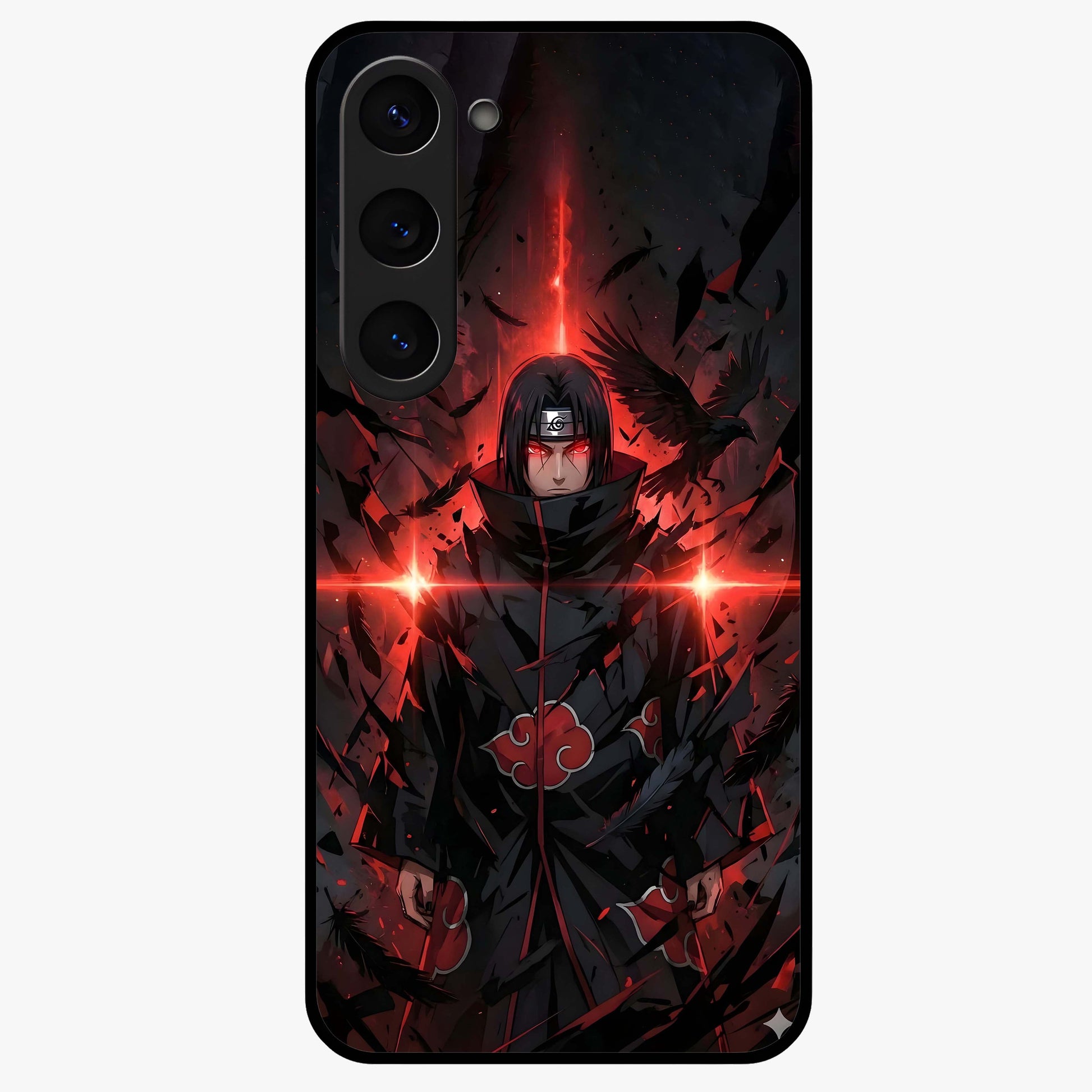 Focus Mode On Glass Case showing flat back view with bold motivational typography design and glossy glass finish.