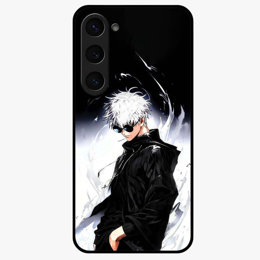 Limitless Shadow King Glass Case showing flat back view with powerful shadow warrior artwork and glossy glass finish.