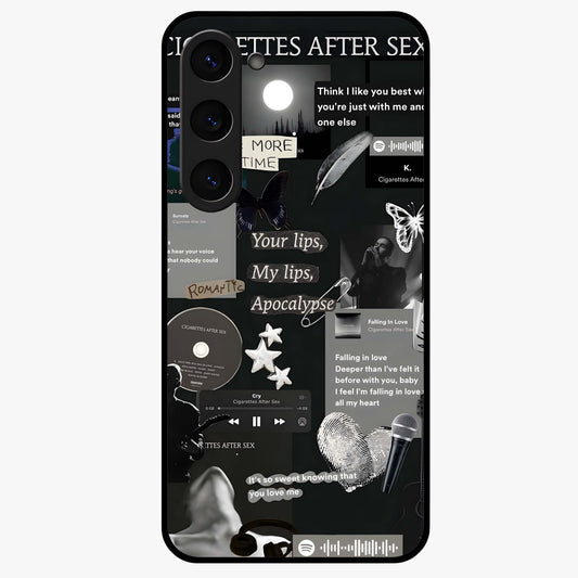 Midnight Love Echo Glass Case showing flat back view with romantic midnight themed artwork and glossy glass finish.