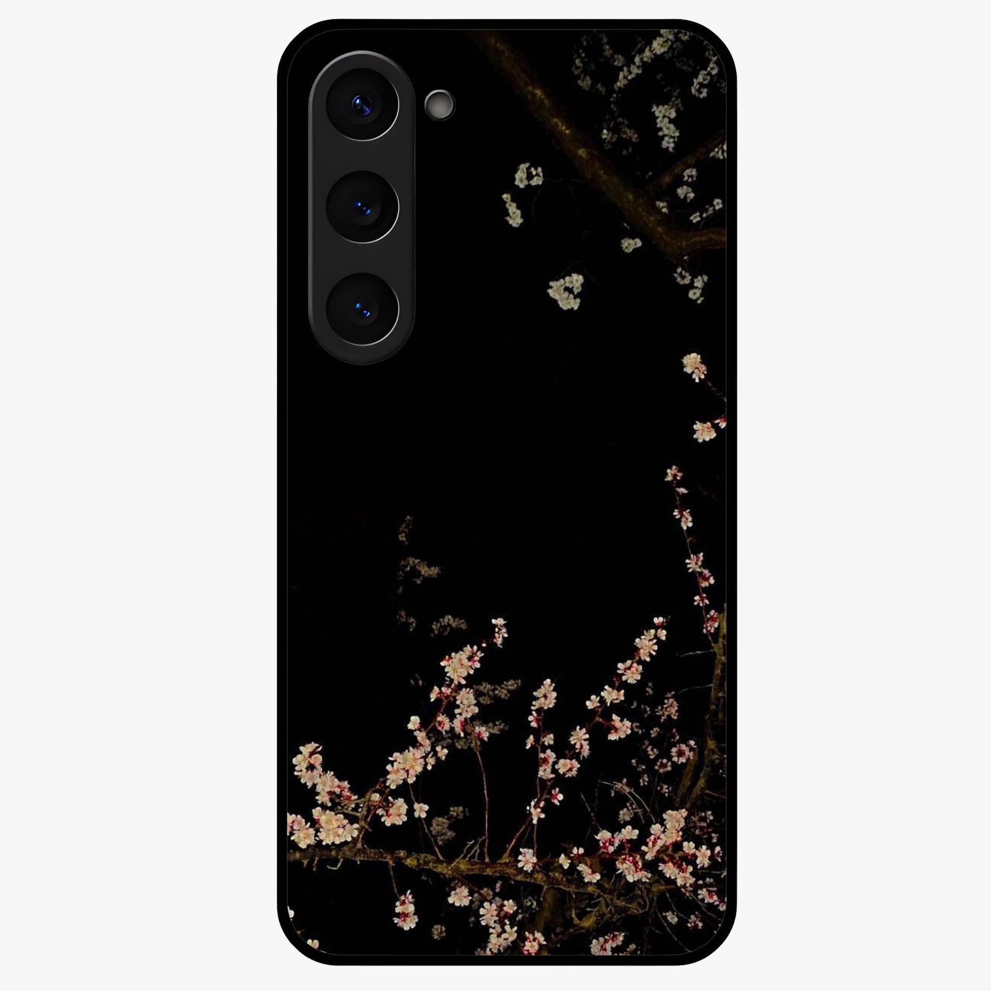 Petal Moon Light With Custom Name Glass Case showing flat back view with floral moonlight artwork and personalized name design.