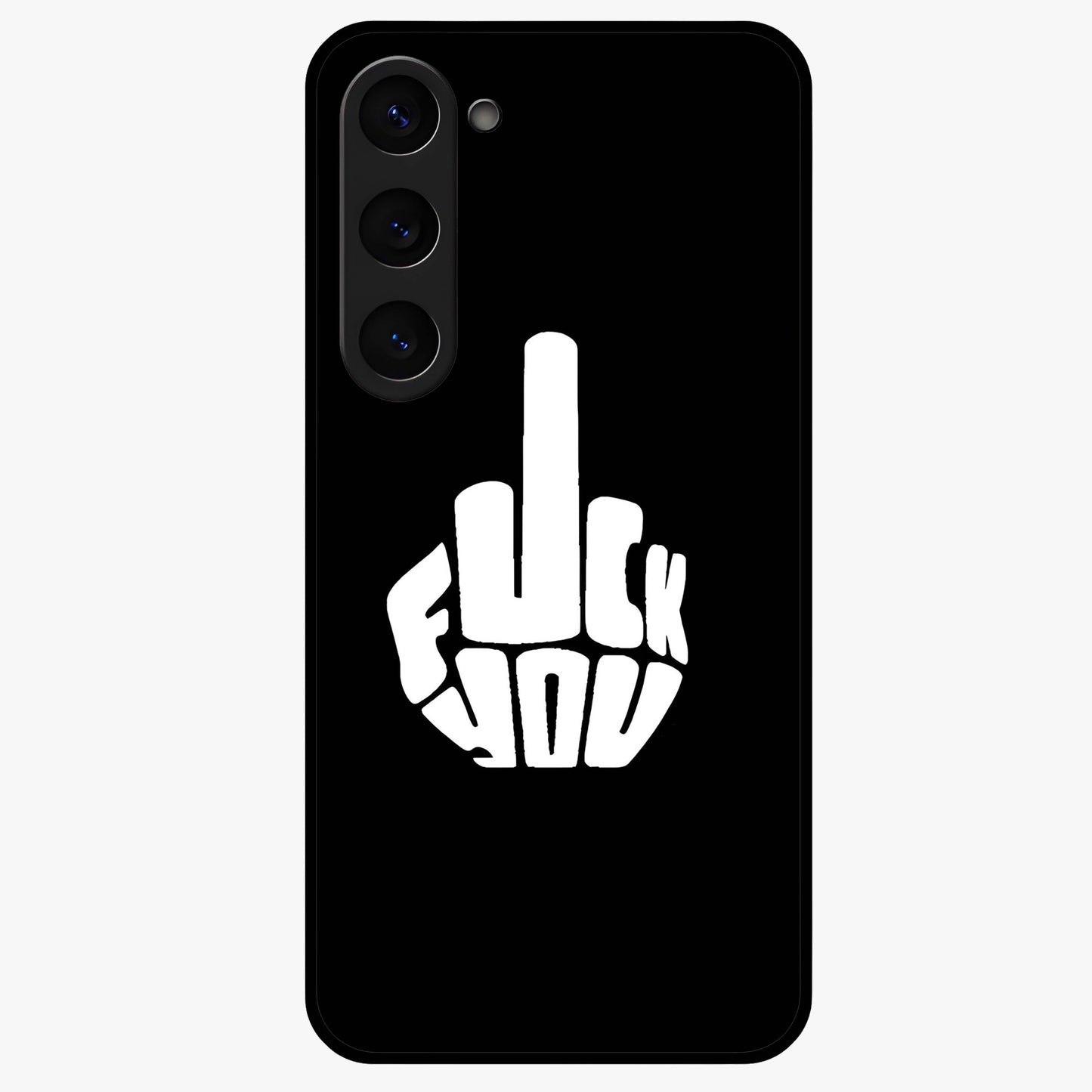 Rebel Mode On Glass Case showing flat back view with bold rebellious typography artwork and glossy glass finish.