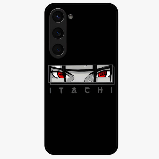 Scarlet Gaze Dominance Glass Case showing flat back view with striking red themed artwork and glossy glass finish.