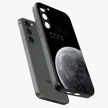 Cosmic Moon Glow Glass Case For Samsung Galaxy S23