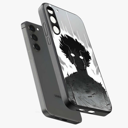 Awakened Inner Rage Glass Case displayed in angled mockup highlighting powerful graphic design and bold artistic theme.
