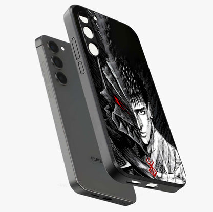 Berserker Blood Oath Glass Case displayed in angled mockup highlighting dark fantasy graphic design and powerful theme.
