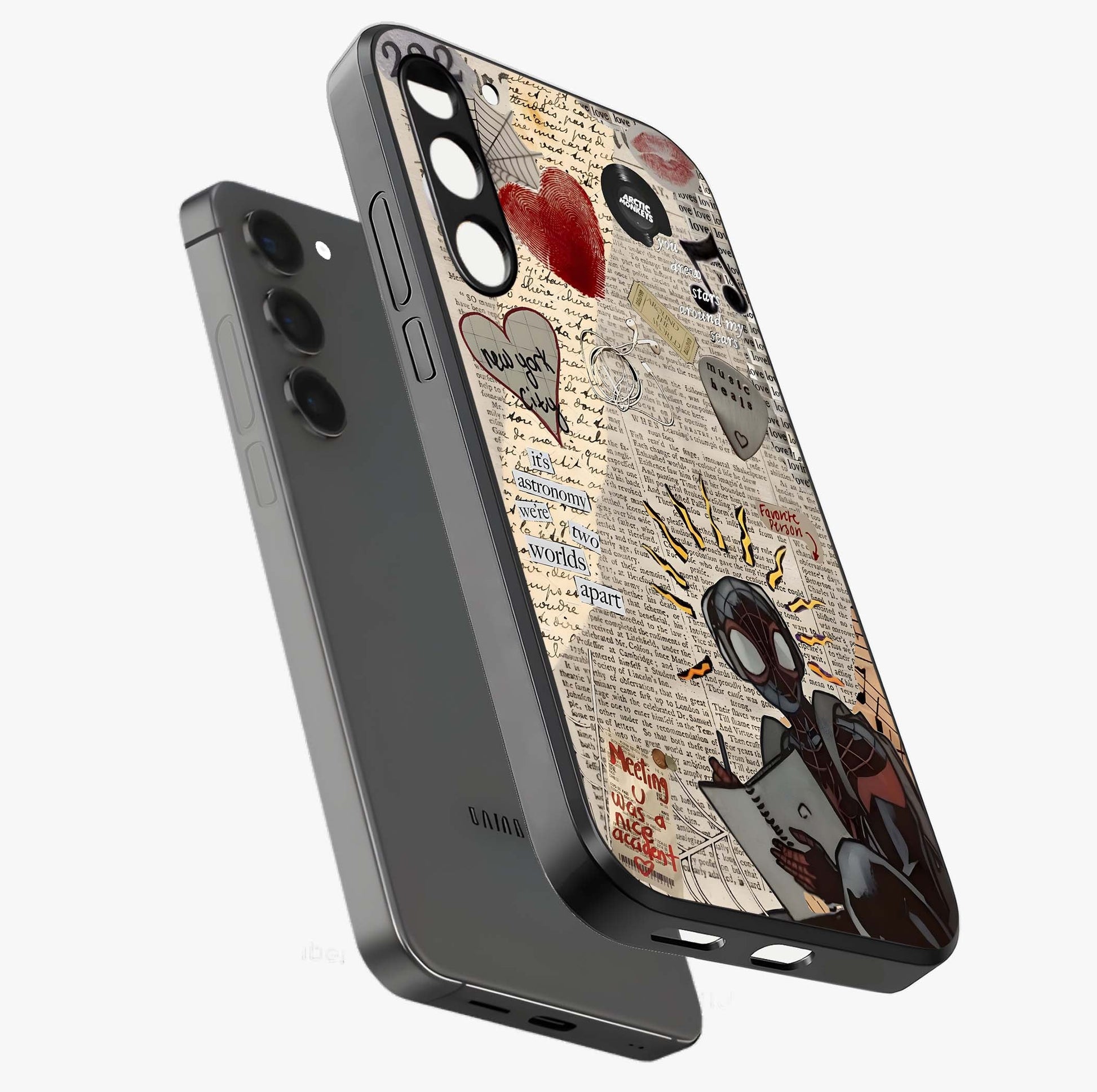 City Dream Sketch Glass Case displayed in angled mockup highlighting minimal city illustration with aesthetic sketch style.