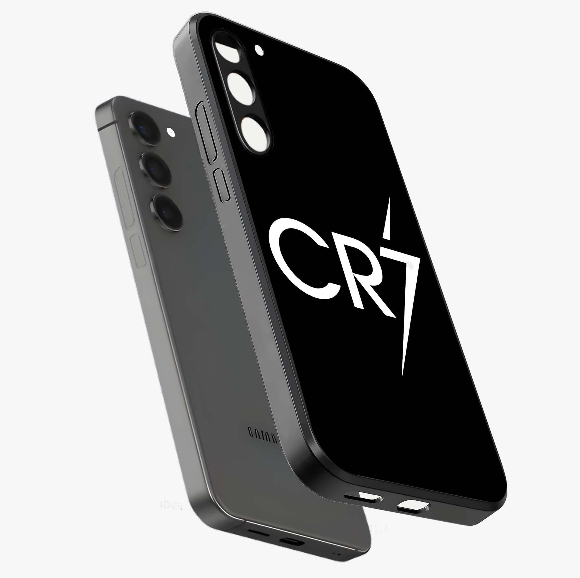 Cr7 Elite Strike Glass Case displayed in angled mockup highlighting powerful sports graphic with bold athletic theme.